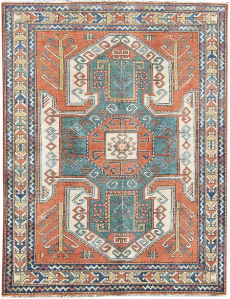 Kazak Χαλί 210 x 151 Κόκκινο