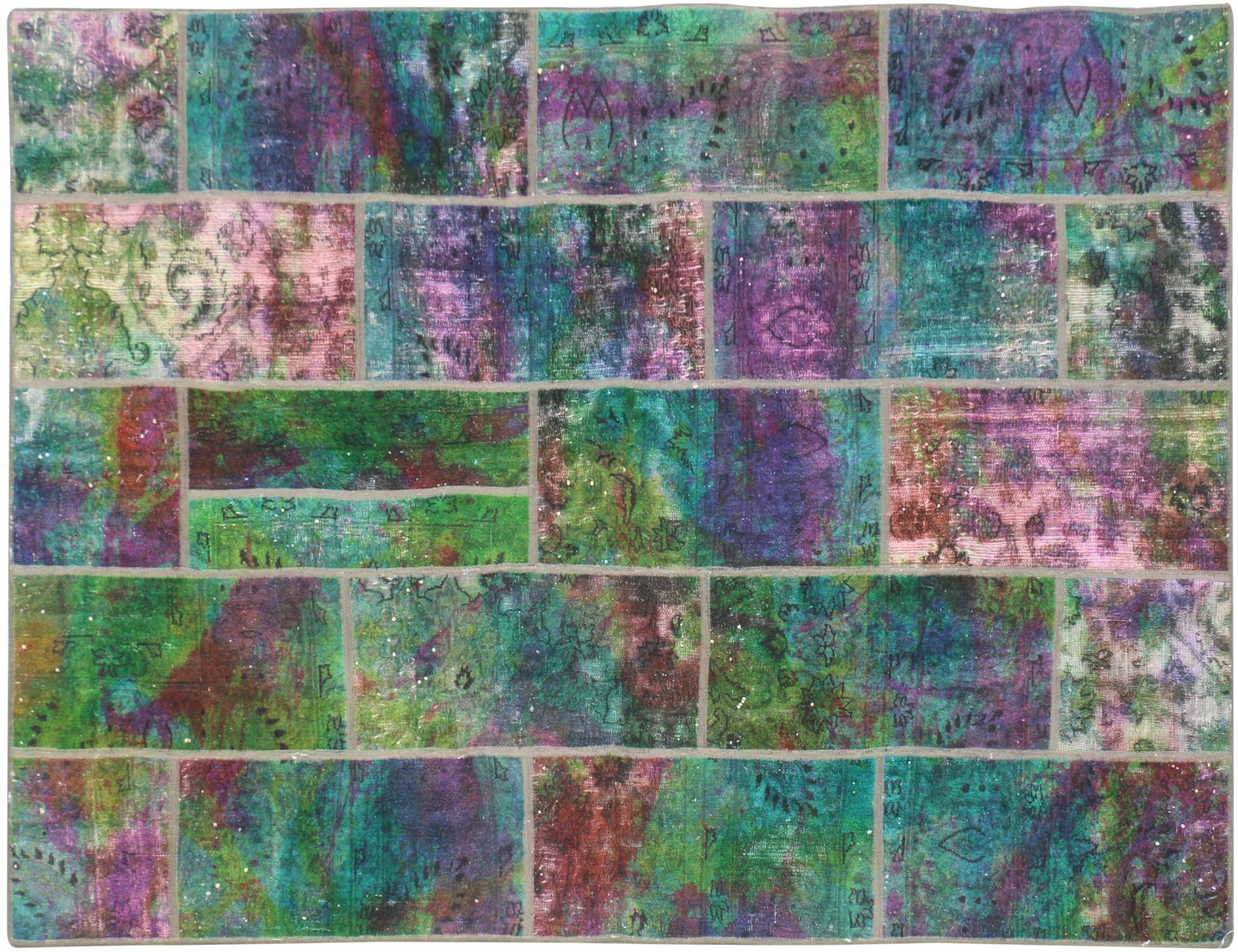 Patchwork Χαλί  Πράσινο <br/>246 x 169 cm