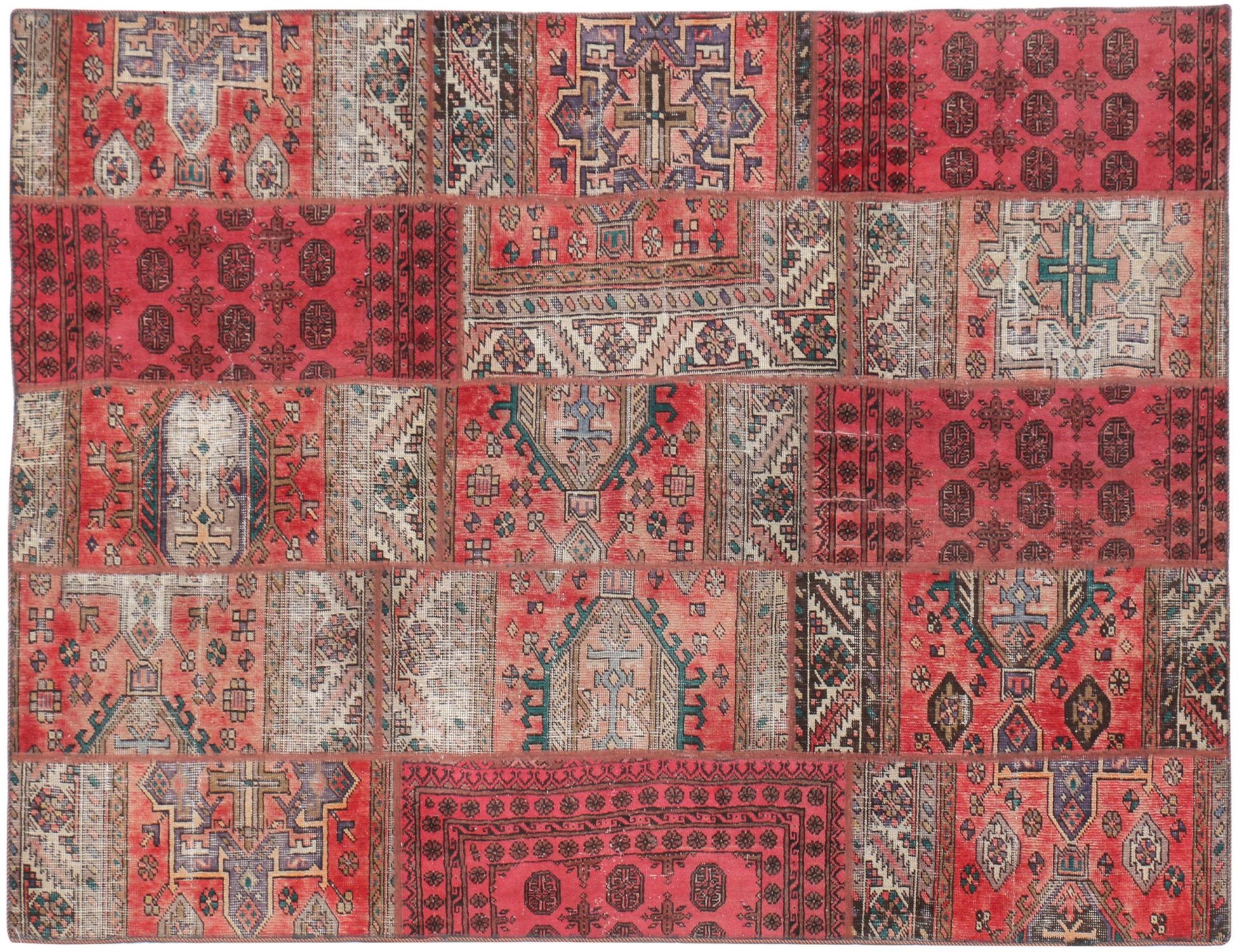 Περσικό Patchwork Χαλί  Κόκκινο <br/>277 x 173 cm