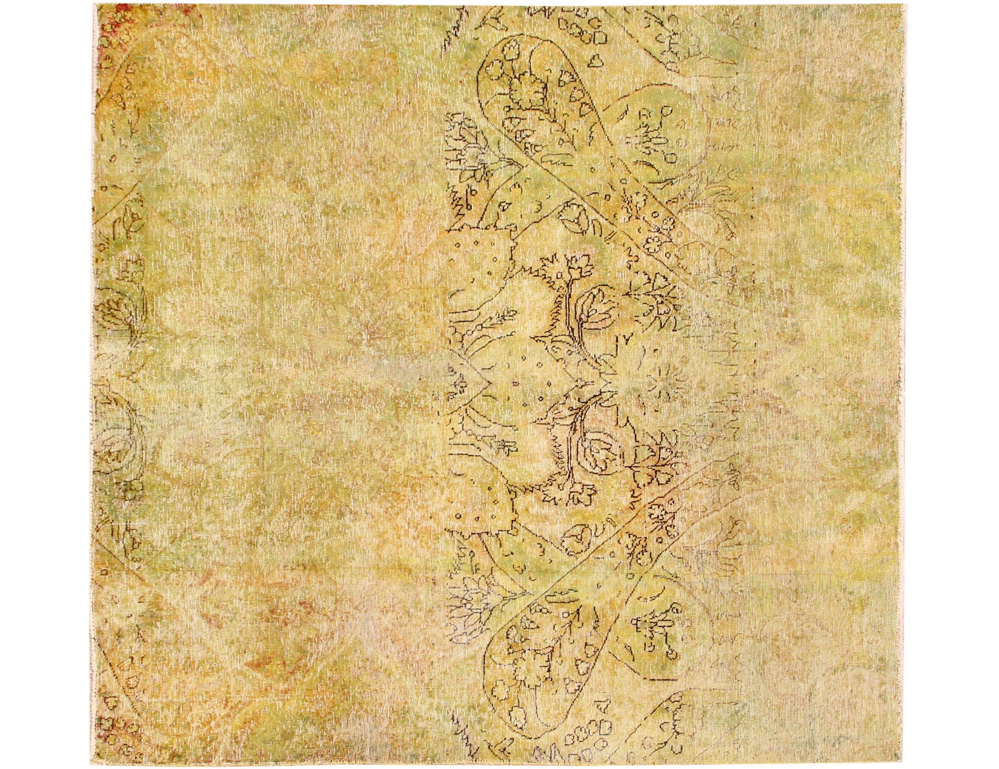 Persian vintage carpet  Κίτρινο <br/>200 x 200 cm