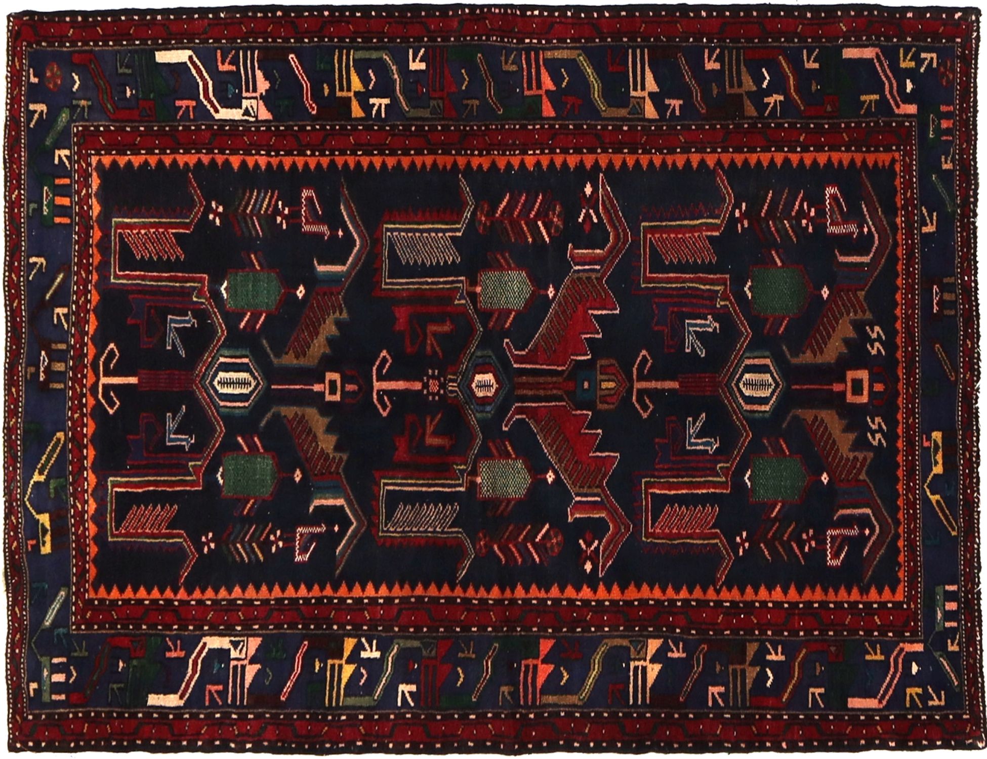 Hamadan Patina  Μπλε <br/>210 x 125 cm