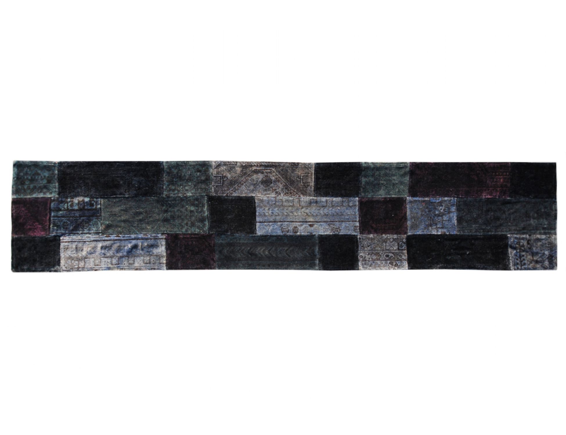 Patchwork Χαλί  Μαύρο <br/>357 x 74 cm
